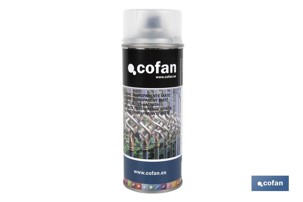 Vernis en spray | Brillant ou mat | Emballage de 400 ml | Transparent - Cofan