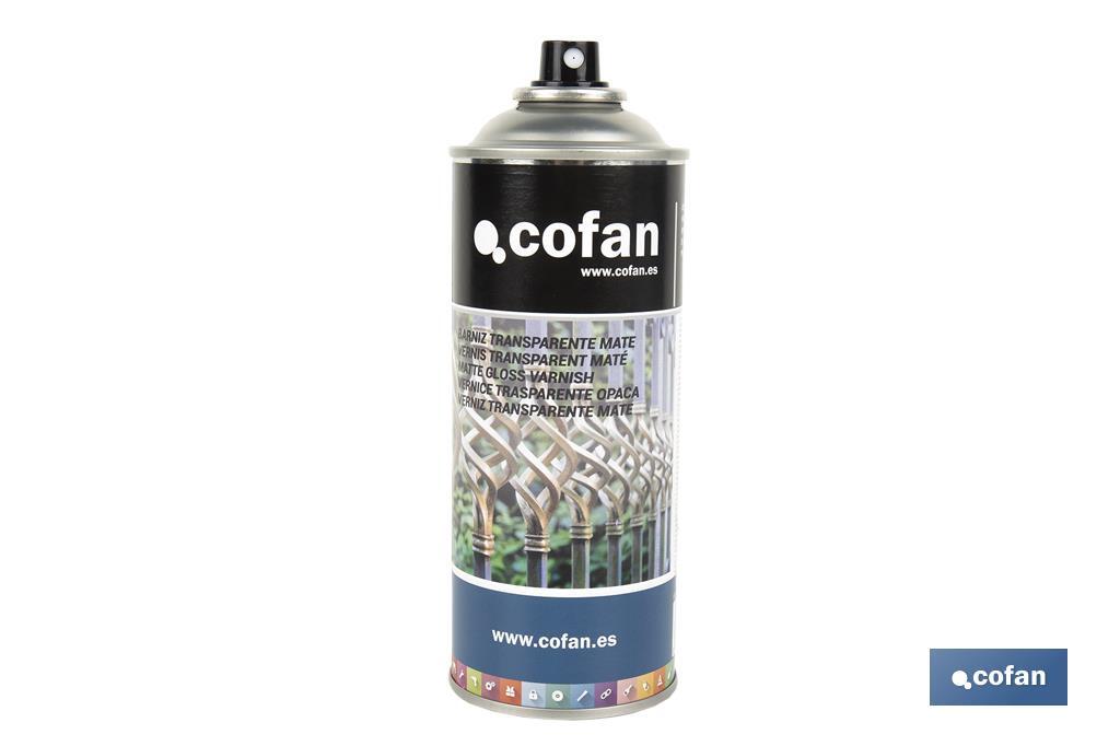 Vernis en spray | Brillant ou mat | Emballage de 400 ml | Transparent - Cofan