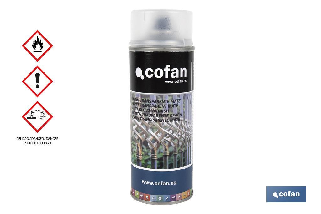 Verniz em Spray | Brilho ou Mate | Embalagem 400 ml | Transparente - Cofan