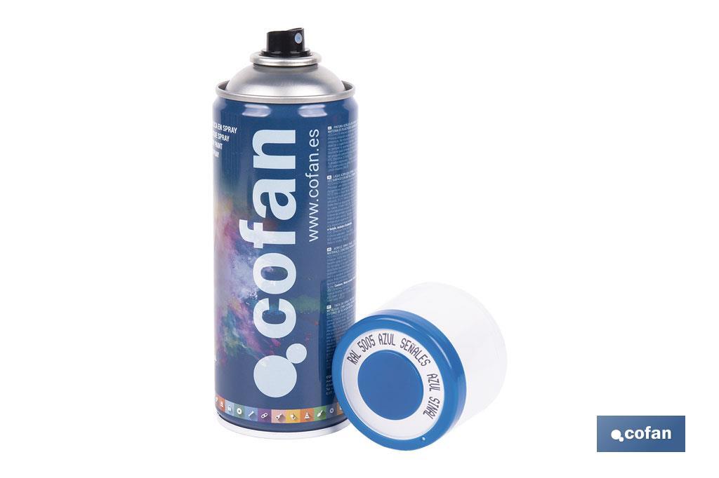 Tinta de Esmalte Acrílico | Em Spray | Embalagem de 400 ml | Várias cores - Cofan