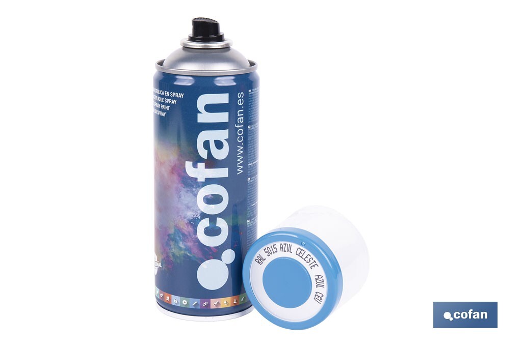 Tinta de Esmalte Acrílico | Em Spray | Embalagem de 400 ml | Várias cores - Cofan