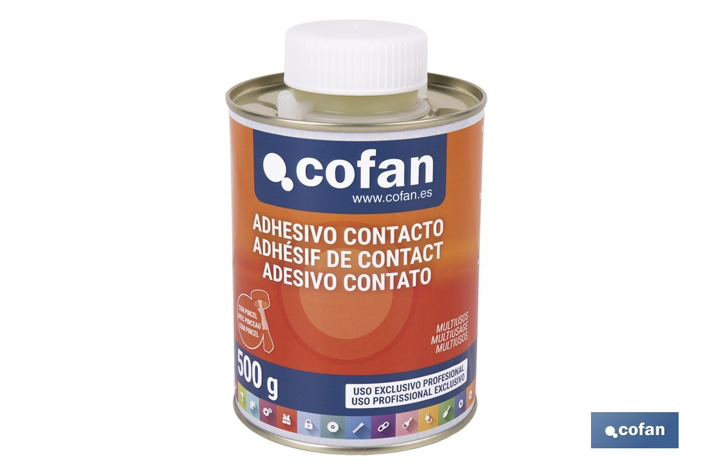 Adesivo a contatto Bricofan da 500 ml | Collante universale multiuso | Per il fissare, unire e sigillare materiali diversi - Cofan