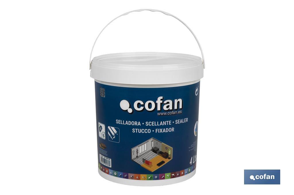 Water based sealer | Available in different sizes | For use in wood, plaster, concrete, cement, etc. - Cofan