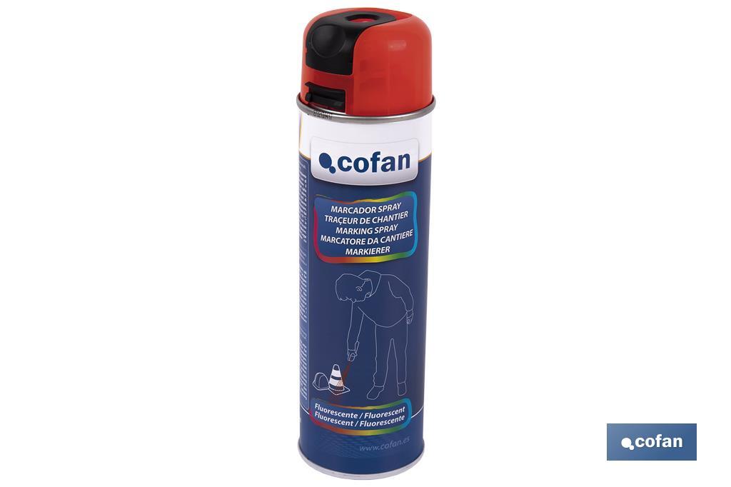 Spray Marcador Fluorescente de Obra | Varios Colores | Envase 500 ml - Cofan