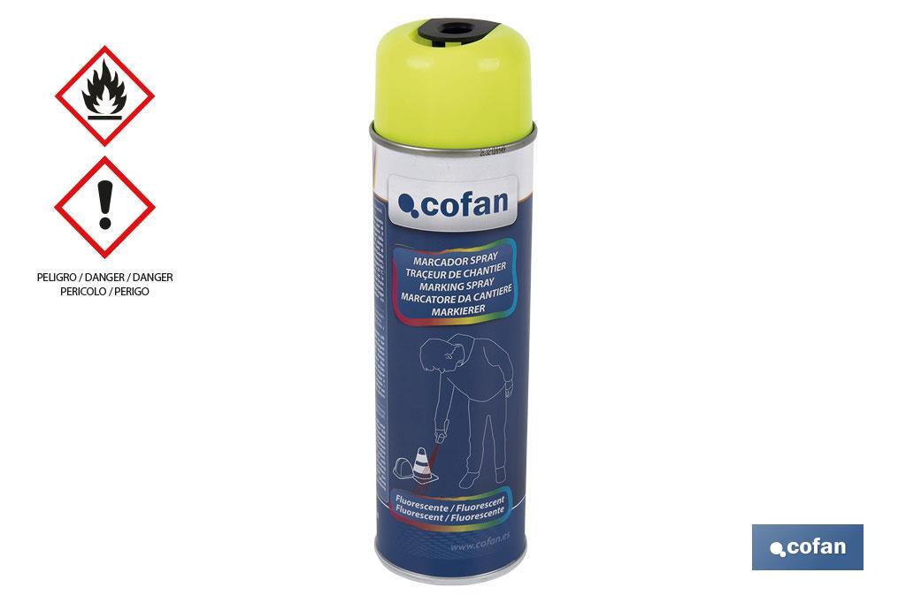 Fluorescent marking spray for construction works | Several colours | 500ml - Cofan