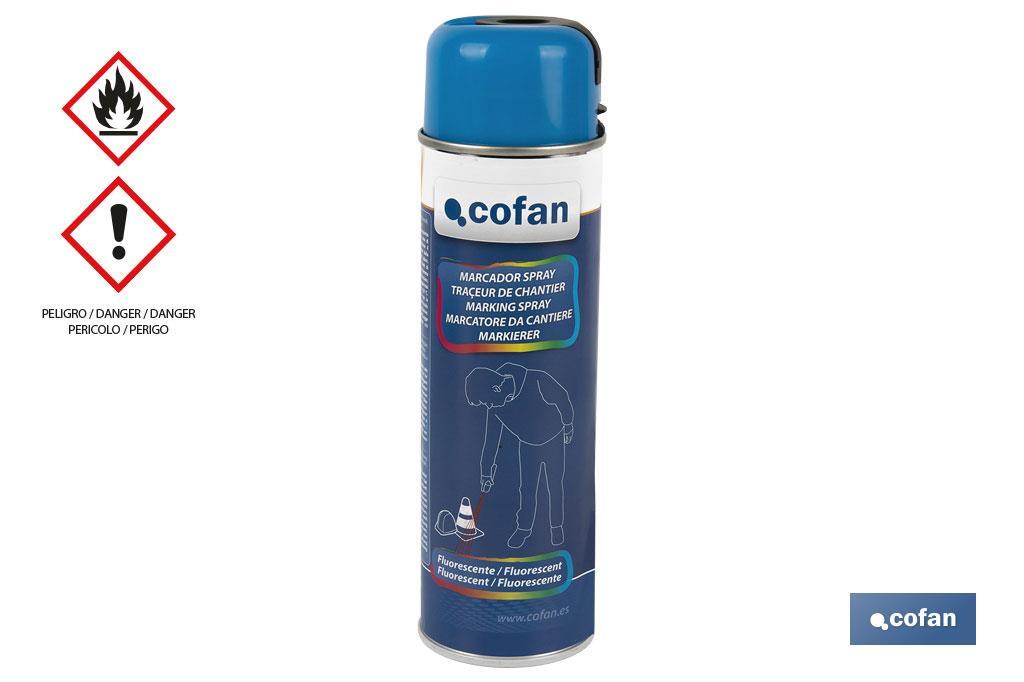 Spray Marcador Fluorescente de Obra | Várias Cores | Embalagem de 500 ml - Cofan