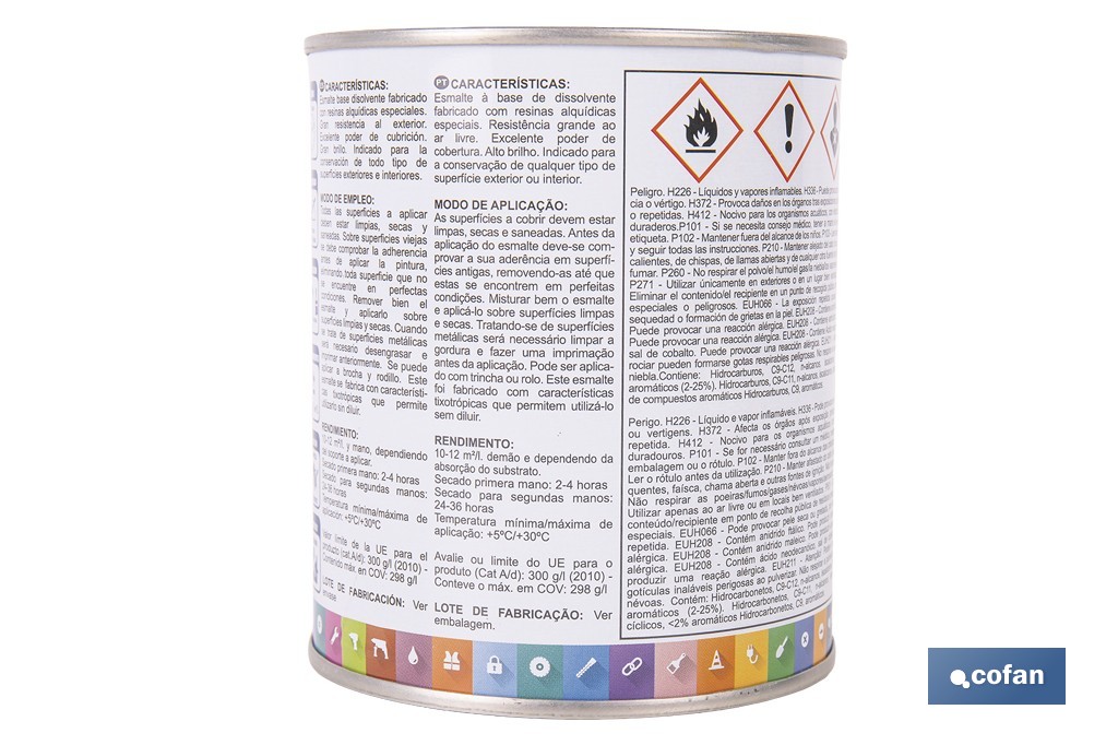 Synthetic enamel | Several colours | 125ml, 375ml, 750ml or 4L - Cofan