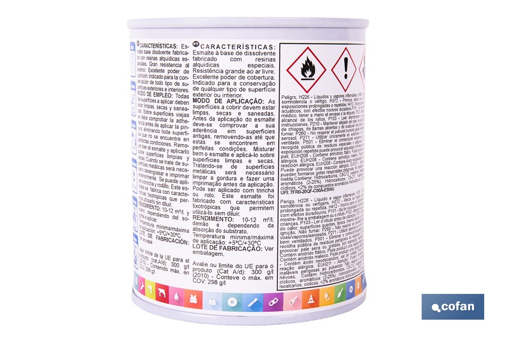 Synthetic enamel | Several colours | 125ml, 375ml, 750ml or 4L - Cofan