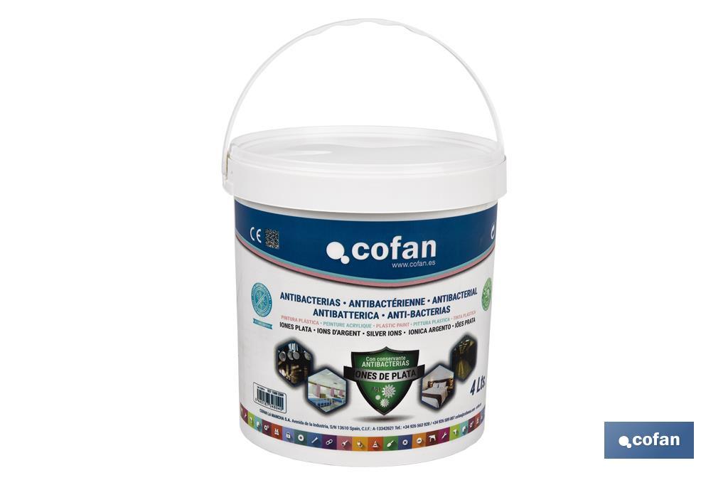 Antibacterial plastic paint with silver ions | Available in paint buckets of 4 or 12 litres | White - Cofan