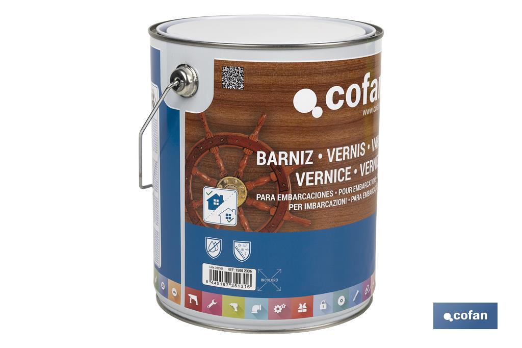 Boat varnish | Colourless paint | Paint bucket available in various sizes - Cofan