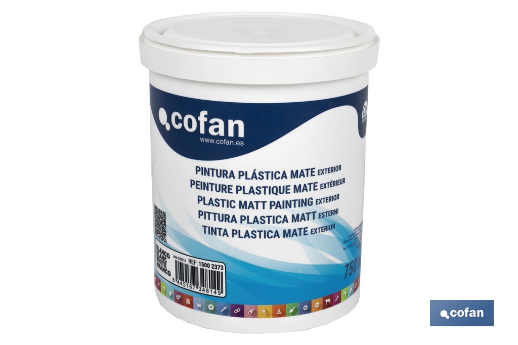 Pittura acrilica da esterni | Asciugatura rapida | Consigliata per l'esterno | Varie capacità - Cofan