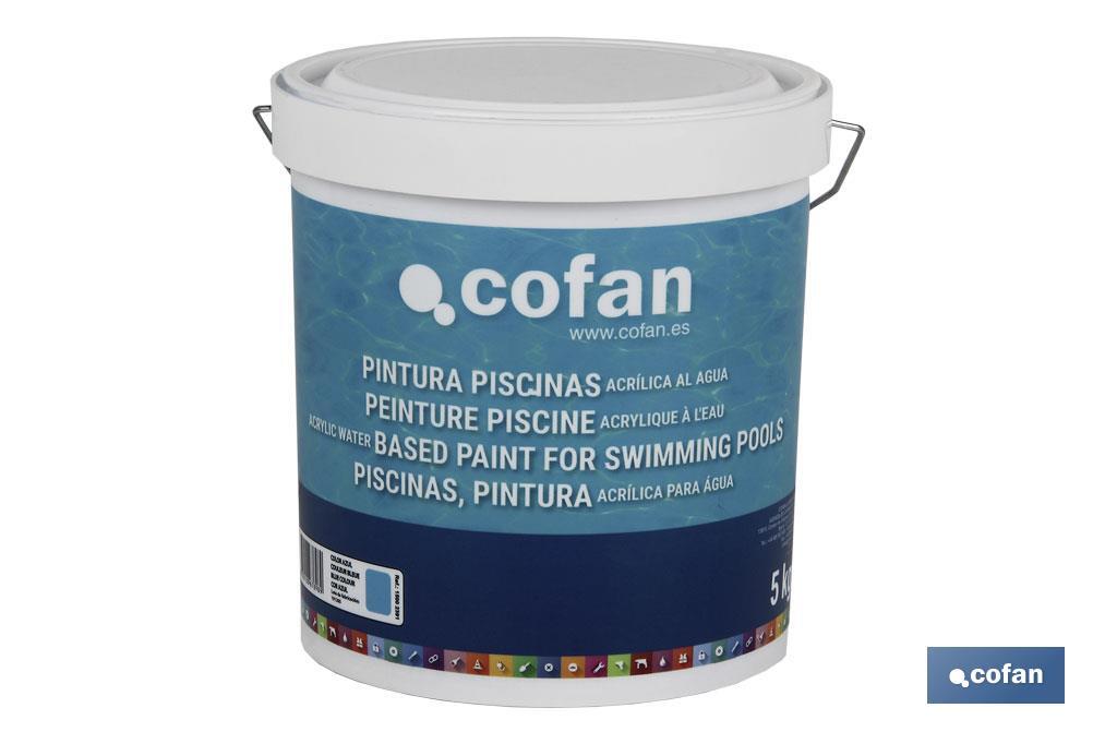 Vernice all'acqua per piscine | Resistente ai prodotti per la pulizia | Previene la formazione di alghe - Cofan