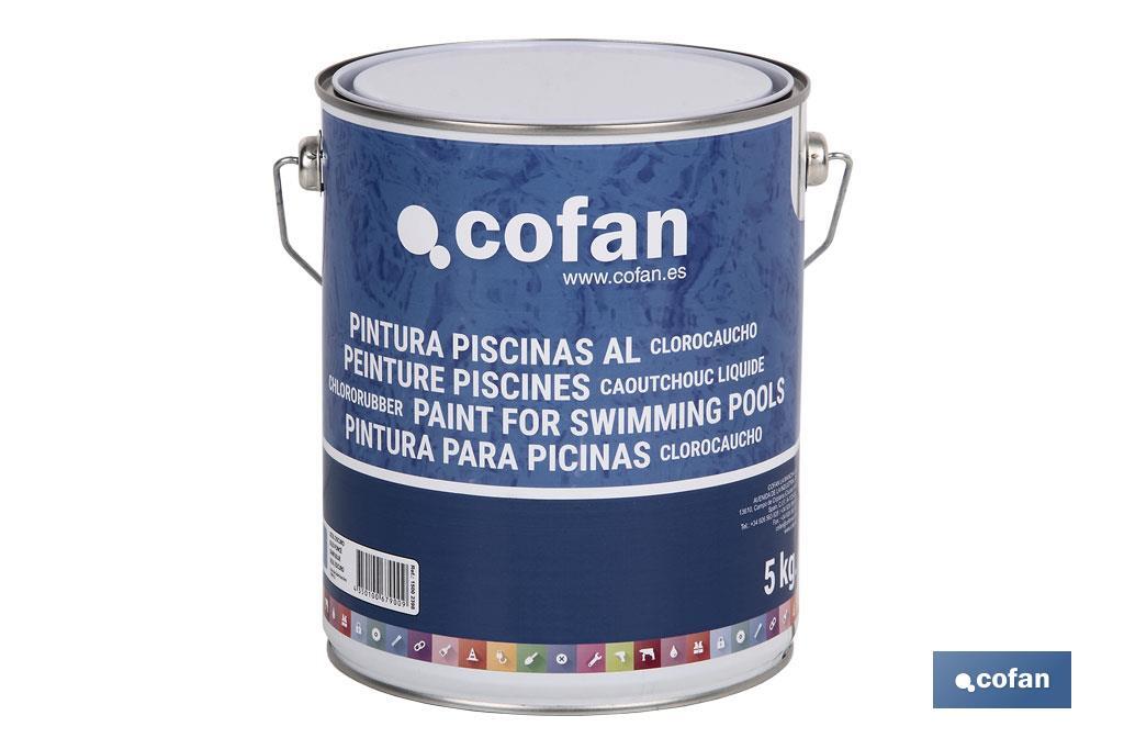 Pintura Piscinas Clorocaucho | Color Azul y Azul Oscuro | Capacidad 5 kg - Cofan