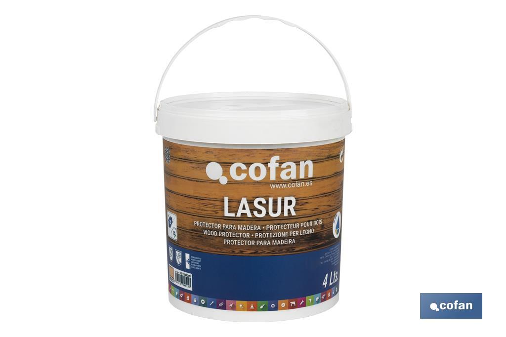 Lasur Protector al Agua para Madera | Acabado Mate | Diferentes Tamaños y Colores - Cofan