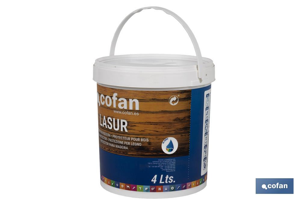 Lasur Protector Aquoso para Madeira | Acabamento Mate | Diferentes Tamanhos e Cores - Cofan