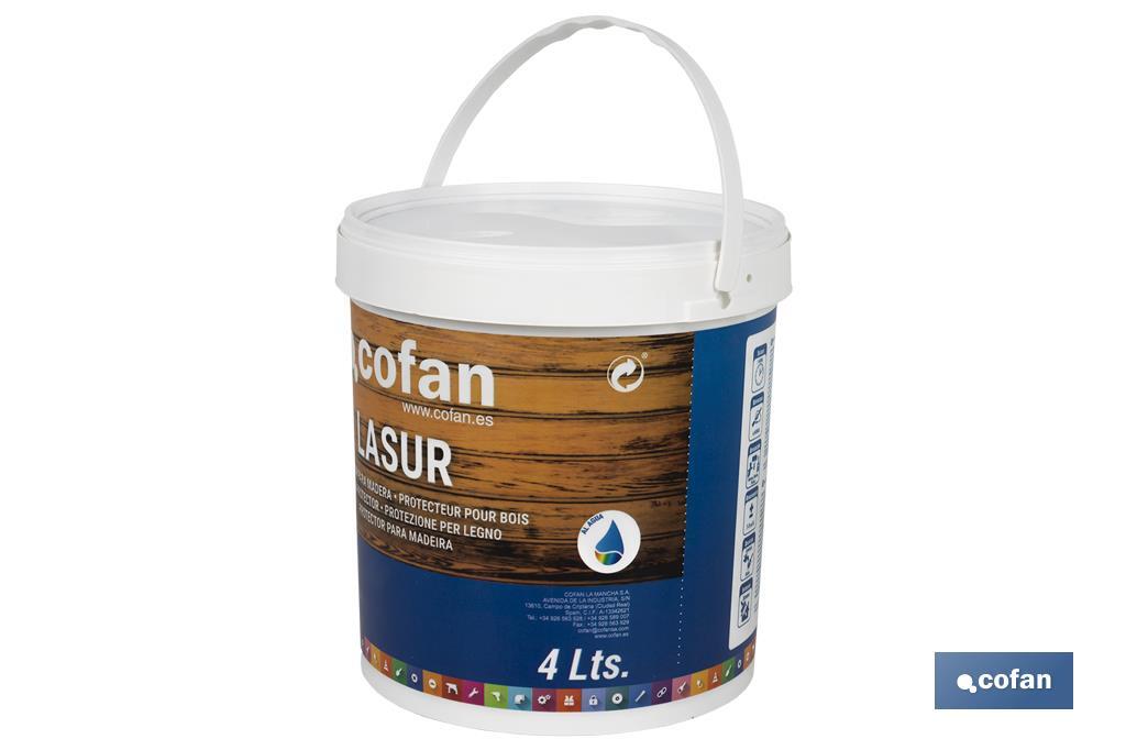 Lasur Protector Aquoso para Madeira | Acabamento Mate | Diferentes Tamanhos e Cores - Cofan