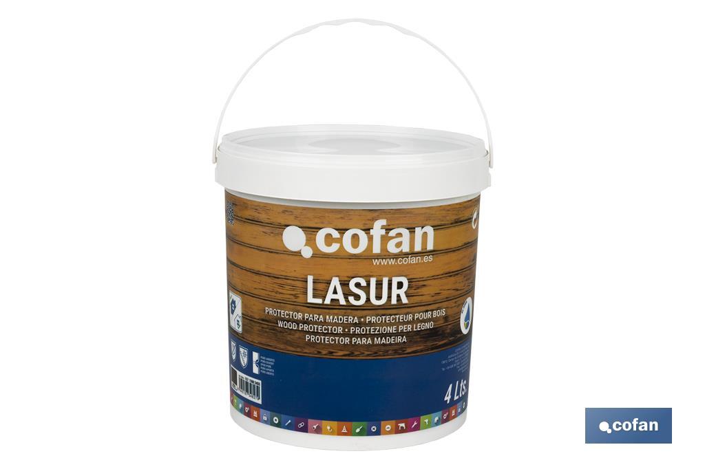 Lasur Protector al Agua para Madera | Acabado Mate | Diferentes Tamaños y Colores - Cofan