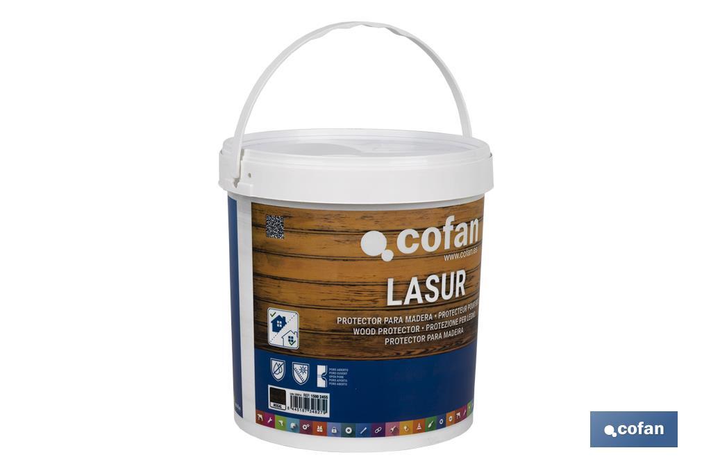 Lasur Protector Aquoso para Madeira | Acabamento Mate | Diferentes Tamanhos e Cores - Cofan