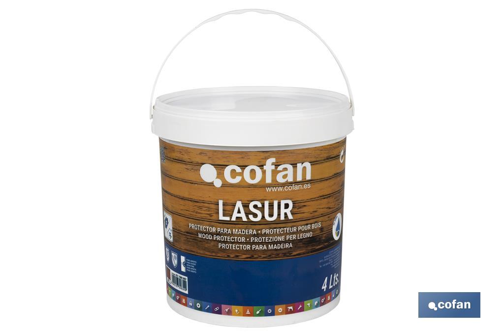 Lasur Protector Aquoso para Madeira | Acabamento Mate | Diferentes Tamanhos e Cores - Cofan