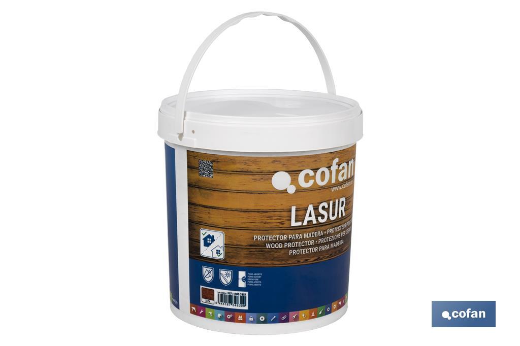 Lasur Protector al Agua para Madera | Acabado Mate | Diferentes Tamaños y Colores - Cofan