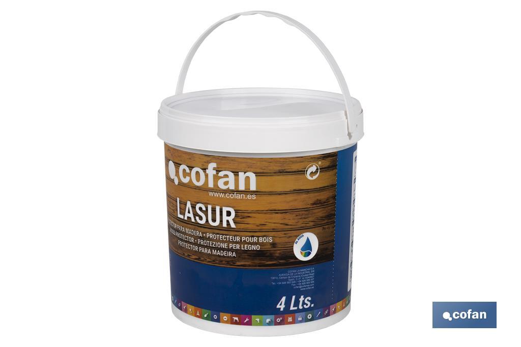 Lasur Protector al Agua para Madera | Acabado Mate | Diferentes Tamaños y Colores - Cofan