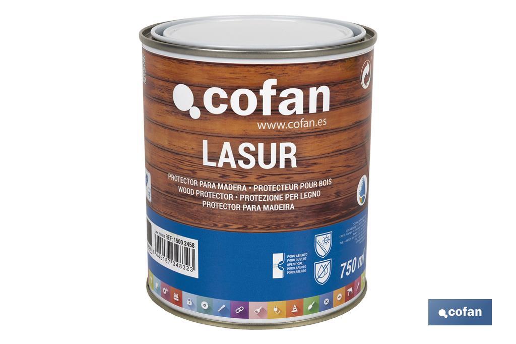 Lasur Protector Aquoso para Madeira | Acabamento Mate | Diferentes Tamanhos e Cores - Cofan