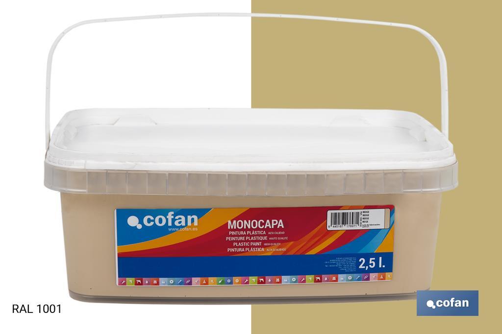 Peinture acrylique monocouche | Plusieurs couleurs | Convient pour utiliser à l'intérieur - Cofan