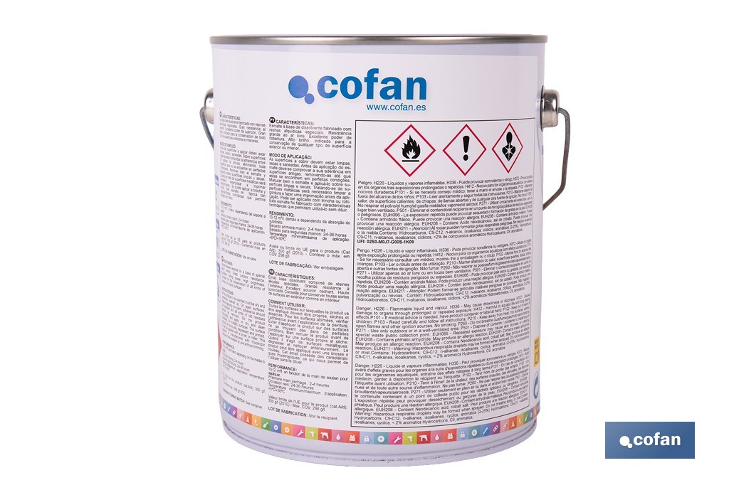 Synthetic enamel | Several colours | 125ml, 375ml, 750ml or 4L - Cofan
