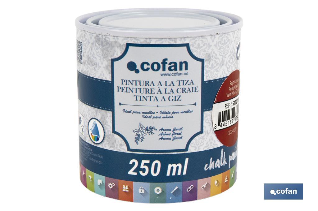 Pintura a la tiza chalk paint | Adecuada para restauración y decoración de muebles | Diferentes capacidades | Varios colores - Cofan