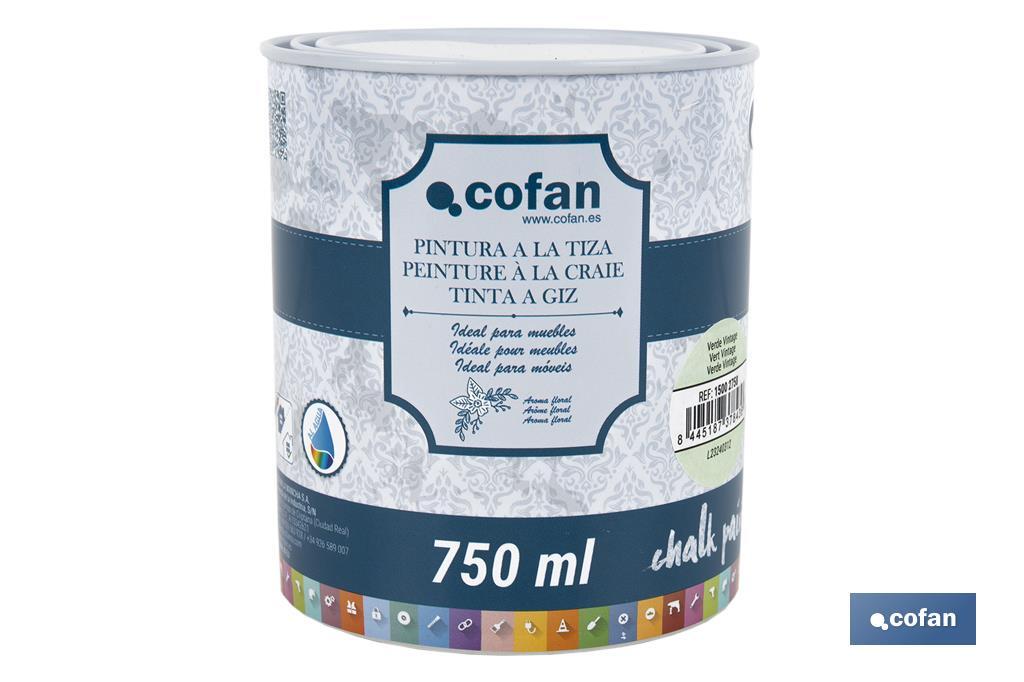 Pintura a la tiza chalk paint | Adecuada para restauración y decoración de muebles | Diferentes capacidades | Varios colores - Cofan