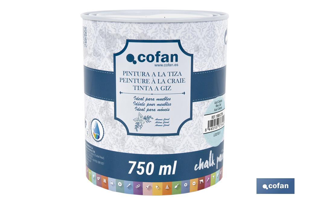 Pintura a la tiza chalk paint | Adecuada para restauración y decoración de muebles | Diferentes capacidades | Varios colores - Cofan