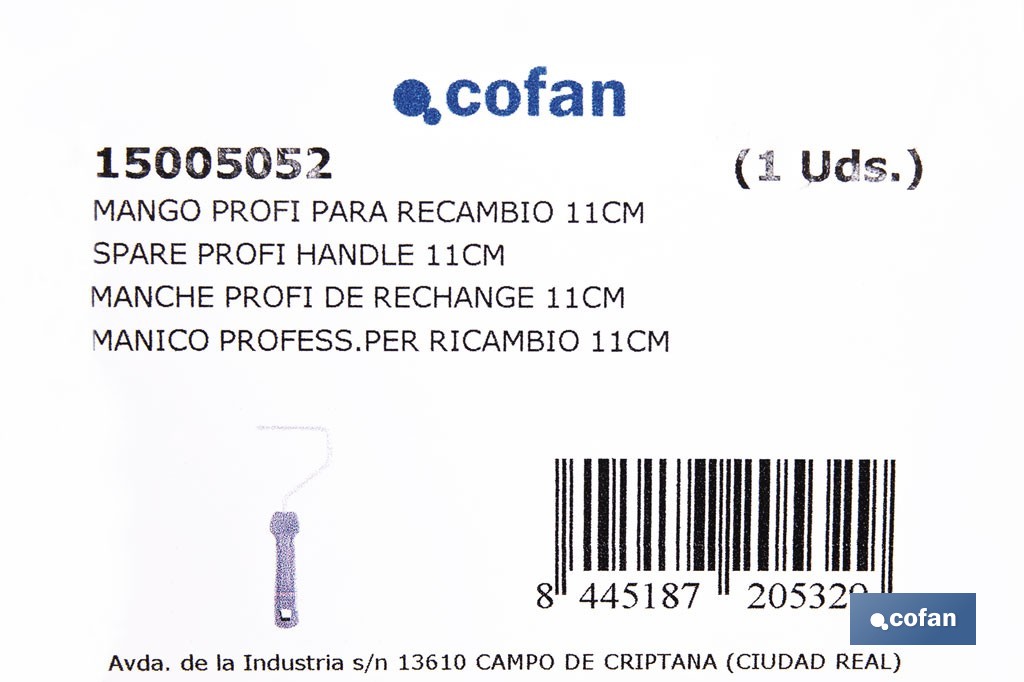 Mango para mini rodillos | Mango de polipropileno para recambios de mini rodillos | Diferentes medidas - Cofan