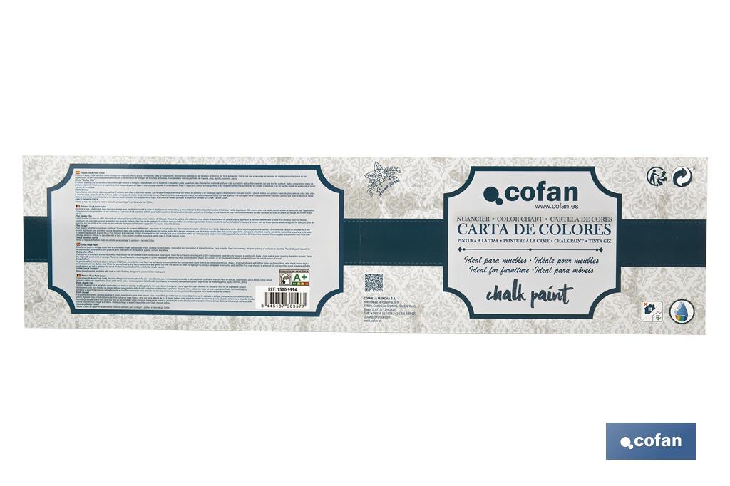 Carta de 10 cores para Tinta a Giz | Mostrador de Chalk Paint - Cofan