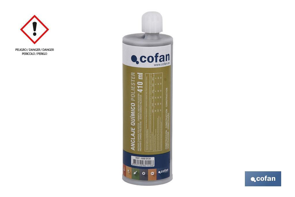 Chemical Anchor | Styrene-free polyester | Cartridge of 410ml - Cofan