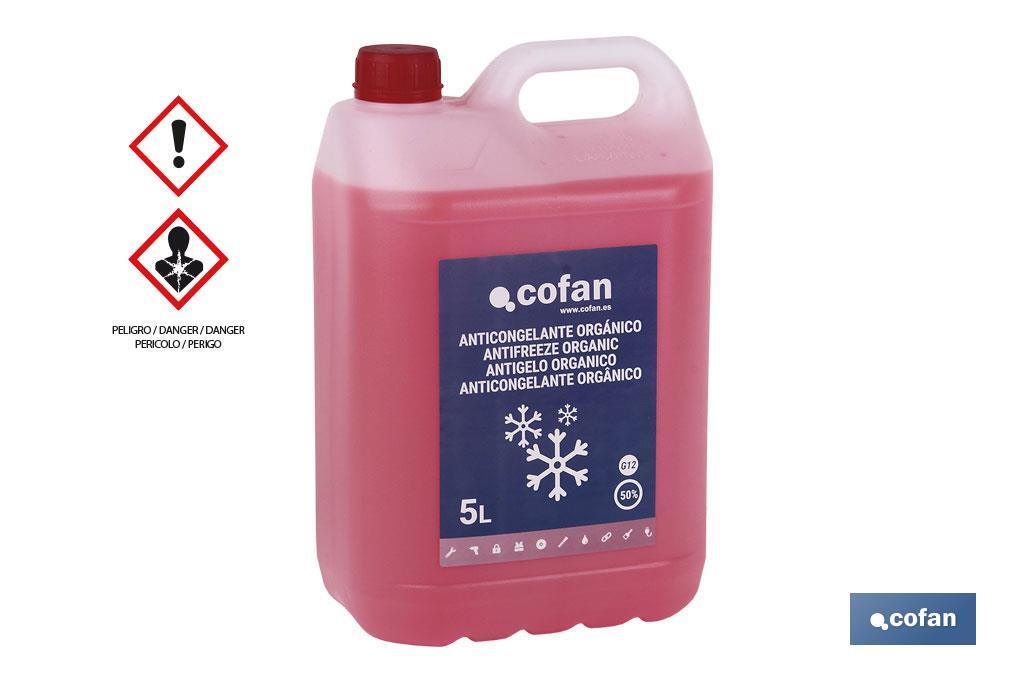 Anticongelante G-12 50 % Orgánico | Contenido de 1 y 5 litros - Cofan