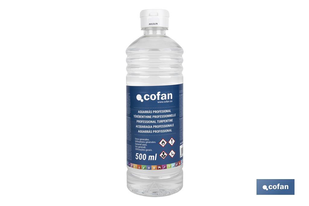 Professional turpentine | Available with two capacities: 500ml or 1 litre | Ideal to dissolve - Cofan