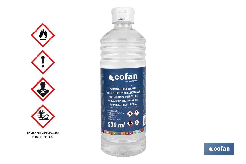 Professional turpentine | Available with two capacities: 500ml or 1 litre | Ideal to dissolve - Cofan