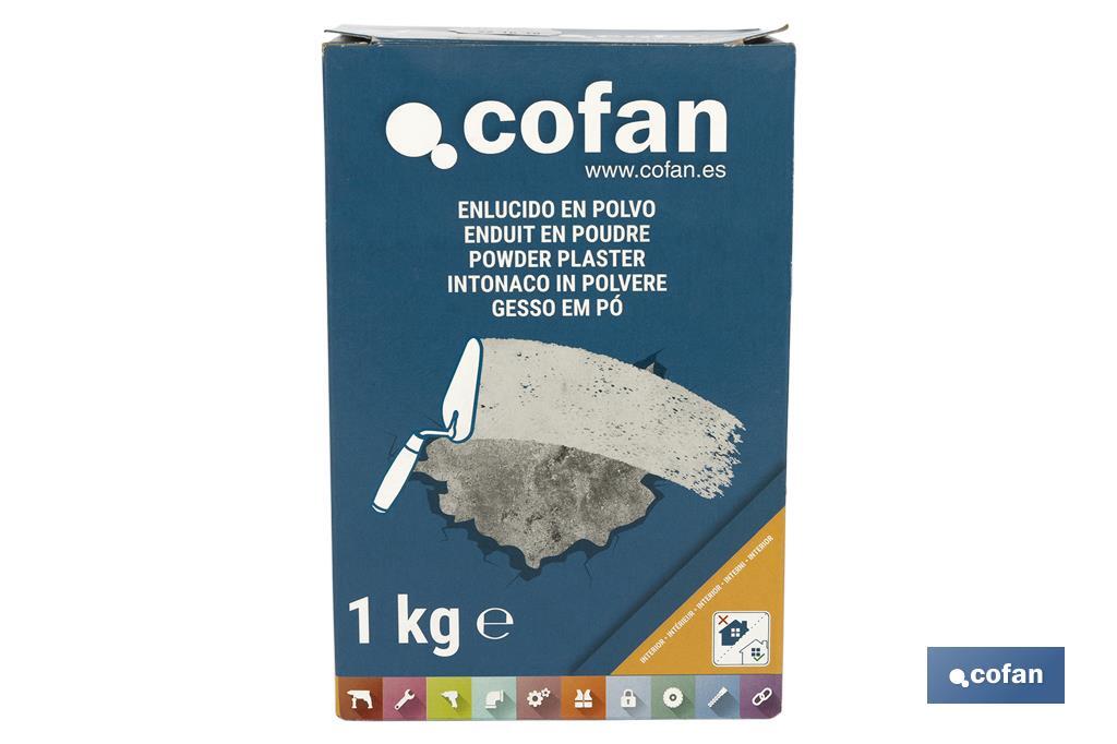 Intonaco in polvere | Da interno | Formato da 1 e 5 kg - Cofan
