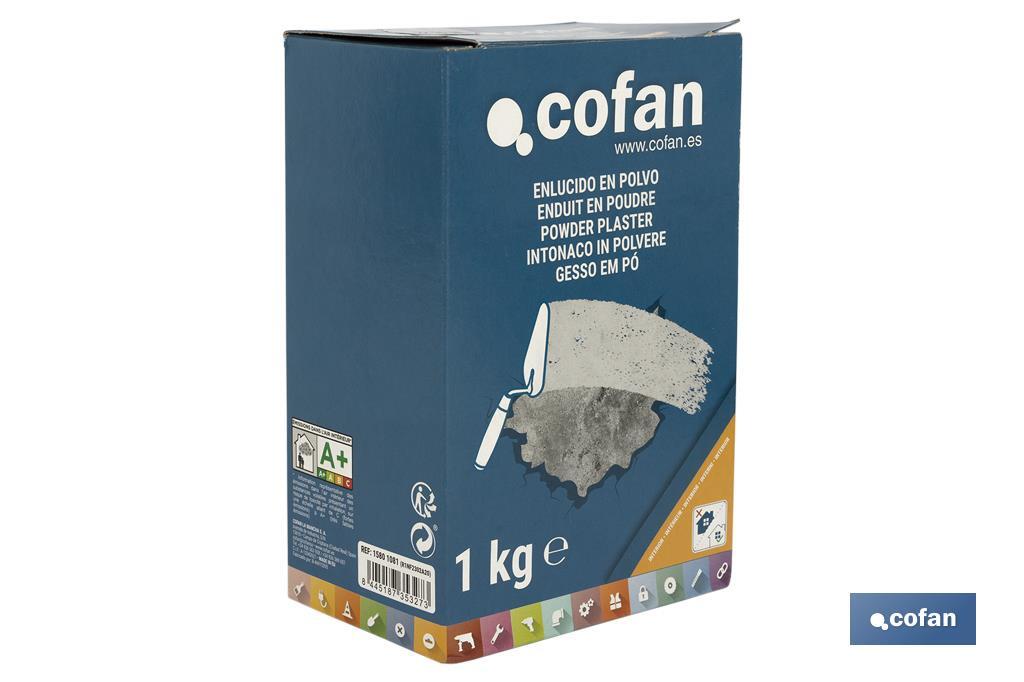 Intonaco in polvere | Da interno | Formato da 1 e 5 kg - Cofan