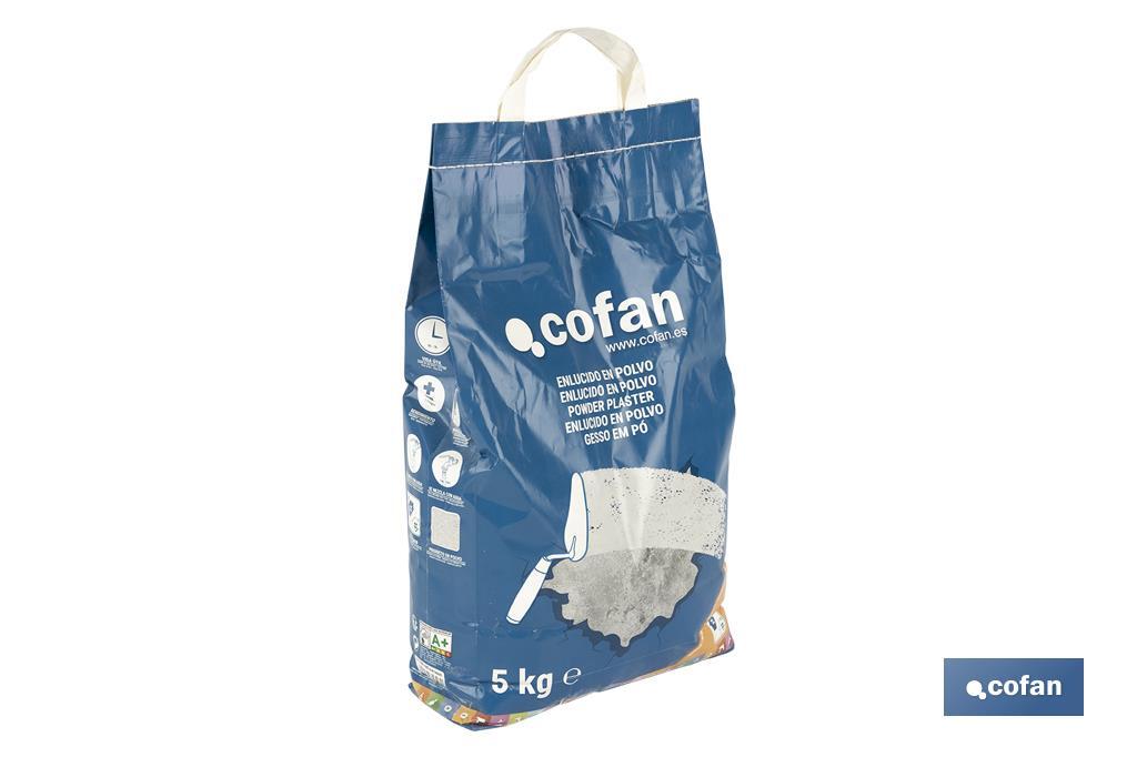 Enlucido en polvo | Uso en interiores | Formato de 1 y 5 kg - Cofan