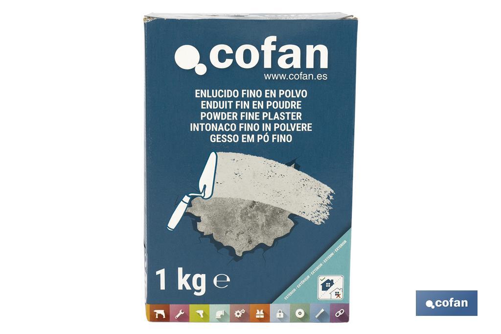 Gesso em Pó Fino | Para Uso em Exterior | Formato de 1 e 5 kg - Cofan