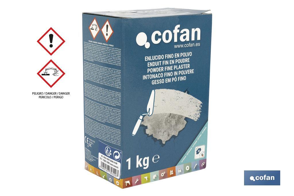 Gesso em Pó Fino | Para Uso em Exterior | Formato de 1 e 5 kg - Cofan