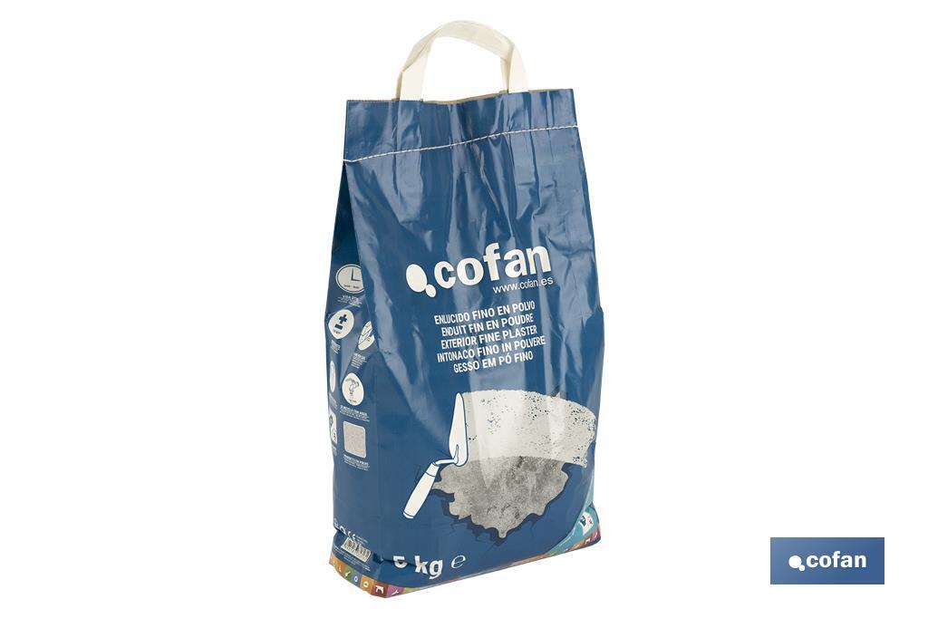 Enduit fin en poudre | Pour une utilisation en extérieur | Format de 1 et 5 kg - Cofan