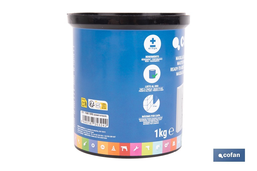 Mastic fibré élastique | Pour une utilisation en extérieur | Format de 1 et 5 kg - Cofan
