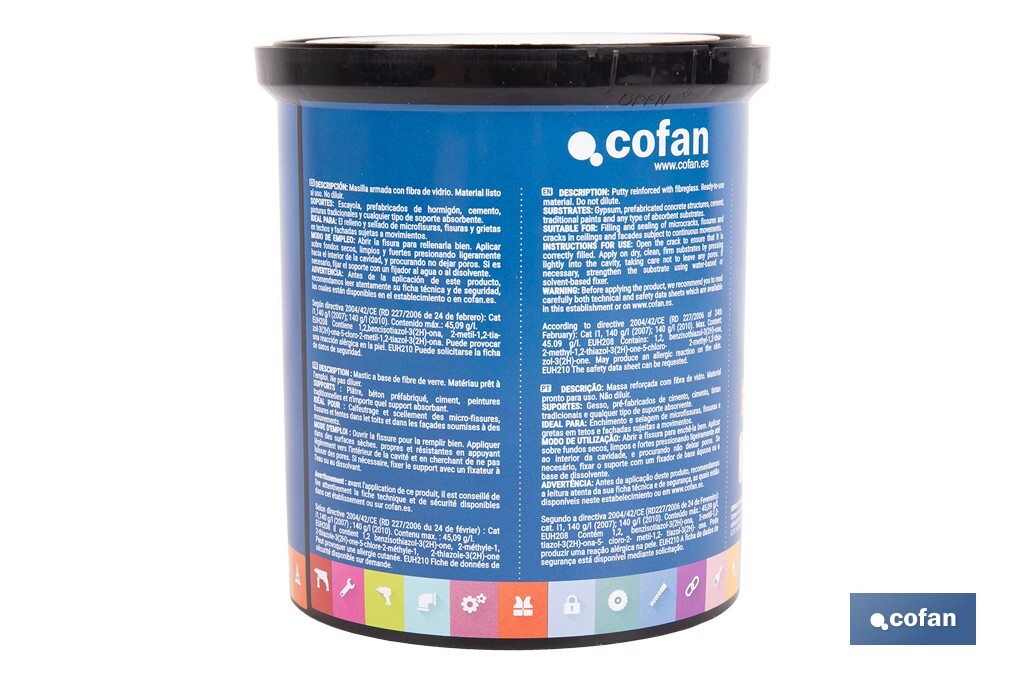 Mastic fibré élastique | Pour une utilisation en extérieur | Format de 1 et 5 kg - Cofan