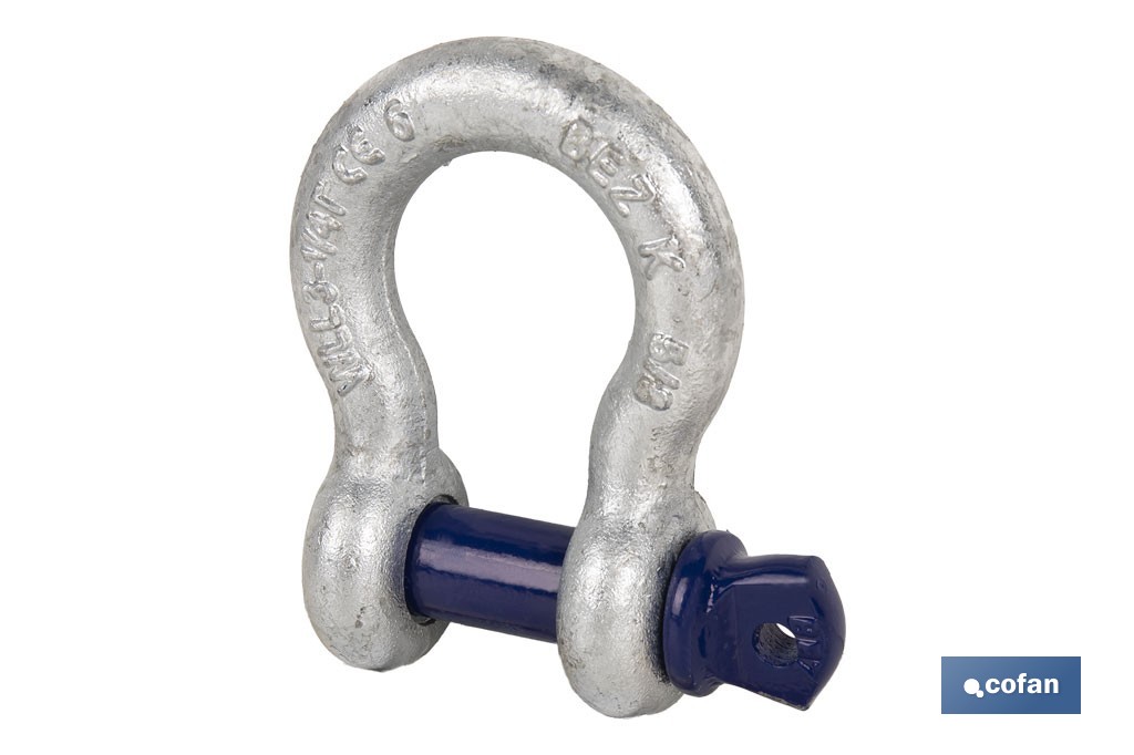 Manilha curva alta resistência zincada - Cofan