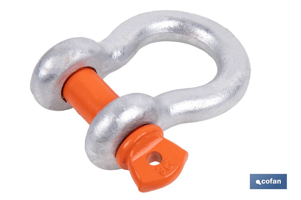 Manilha curva alta resistência zincada - Cofan