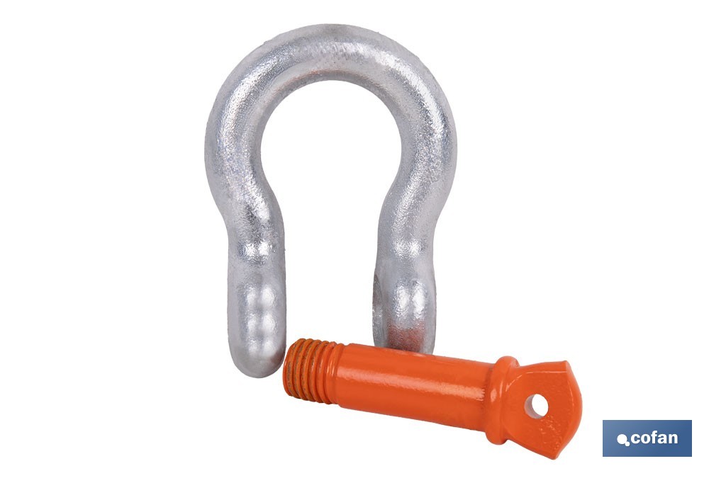 Manilha curva alta resistência zincada - Cofan