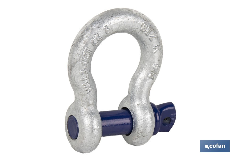 Manilha curva alta resistência zincada - Cofan