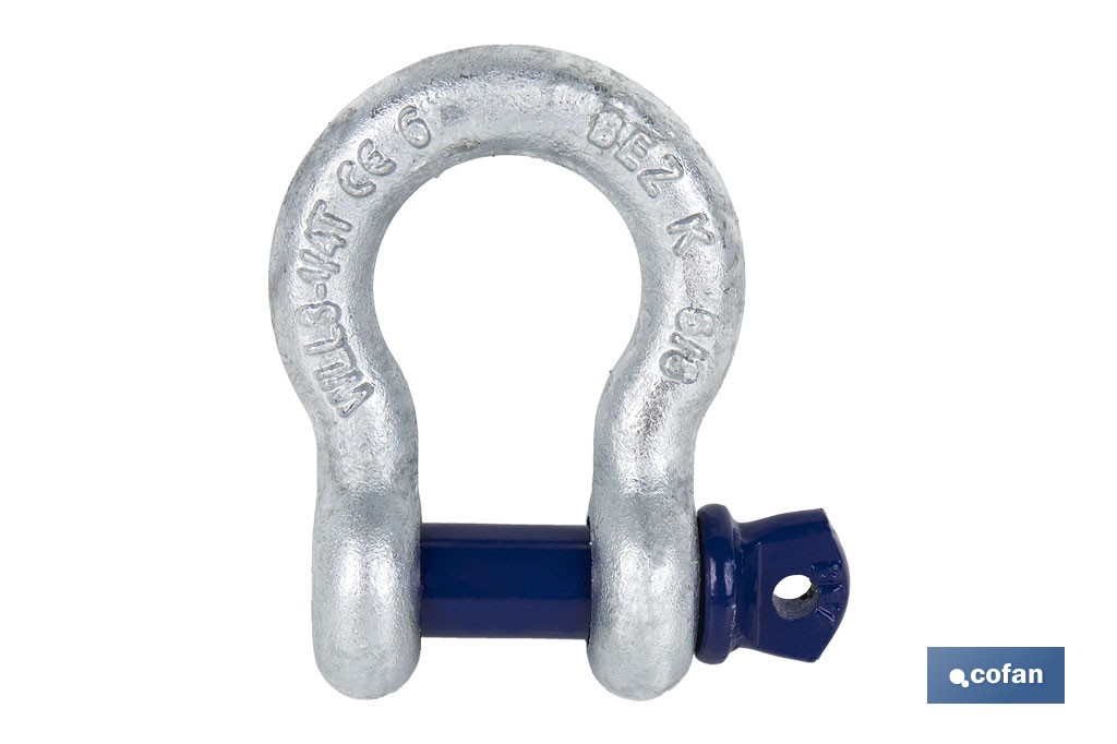 Manilha curva alta resistência zincada - Cofan